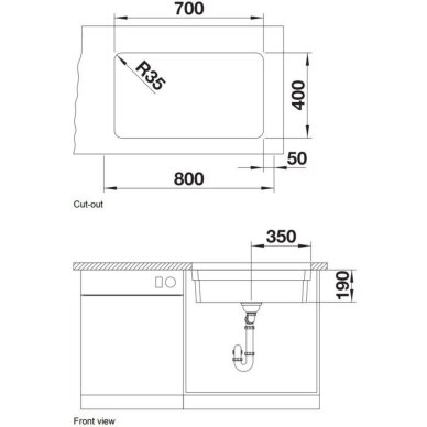 Plautuvė BLANCO ETAGON 700-U SATIN InFino O.AF 1 Plautuvė BLANCO ETAGON 700-U SATIN InFino O.AF 1