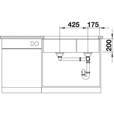 Plautuvė BLANCO SUBLINE 480/320-U SILG PDUR Coffee InFino O.AF 1 Plautuvė BLANCO SUBLINE 480/320-U SILG PDUR Coffee InFino O.AF 1