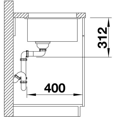 Plautuvė BLANCO SUBLINE 500-U SILG PDUR Coffee InFino O.AF 1 Plautuvė BLANCO SUBLINE 500-U SILG PDUR Coffee InFino O.AF 1