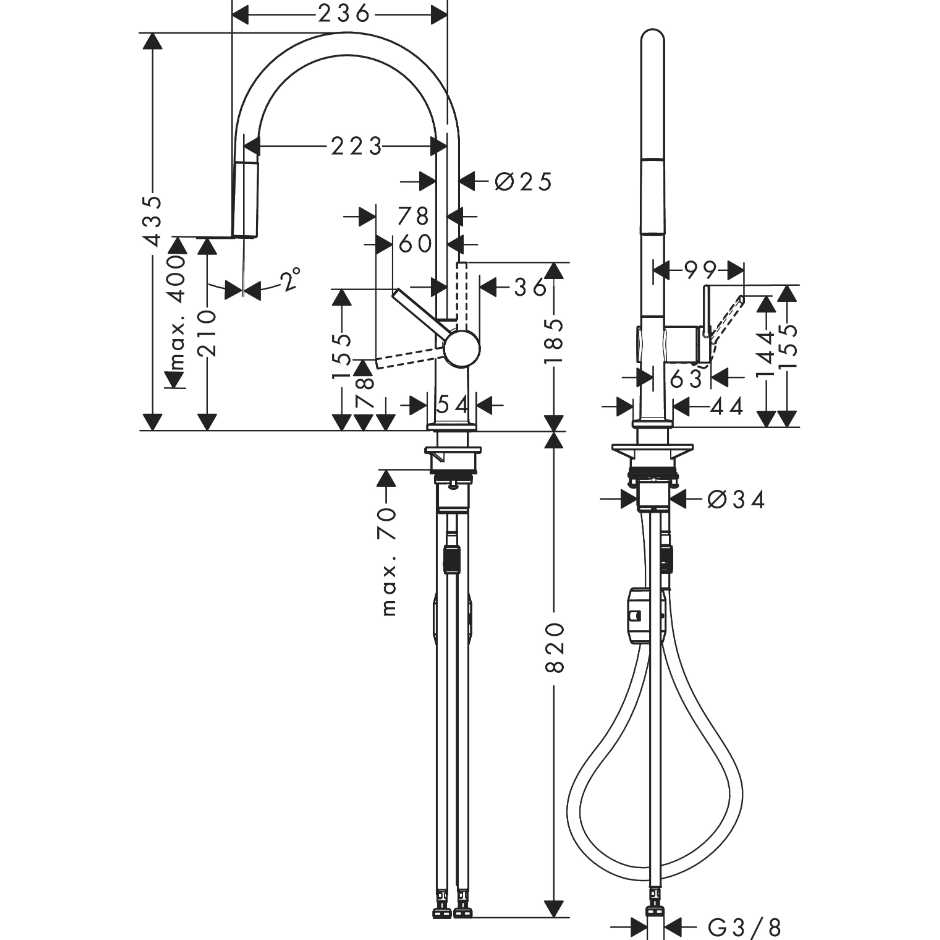 Plautuvės maišytuvas Hansgrohe Talis M54 210 su ištraukiama žarna, nerūdijančio plieno 1 Plautuvės maišytuvas Hansgrohe Talis M54 210 su ištraukiama žarna, nerūdijančio plieno 1