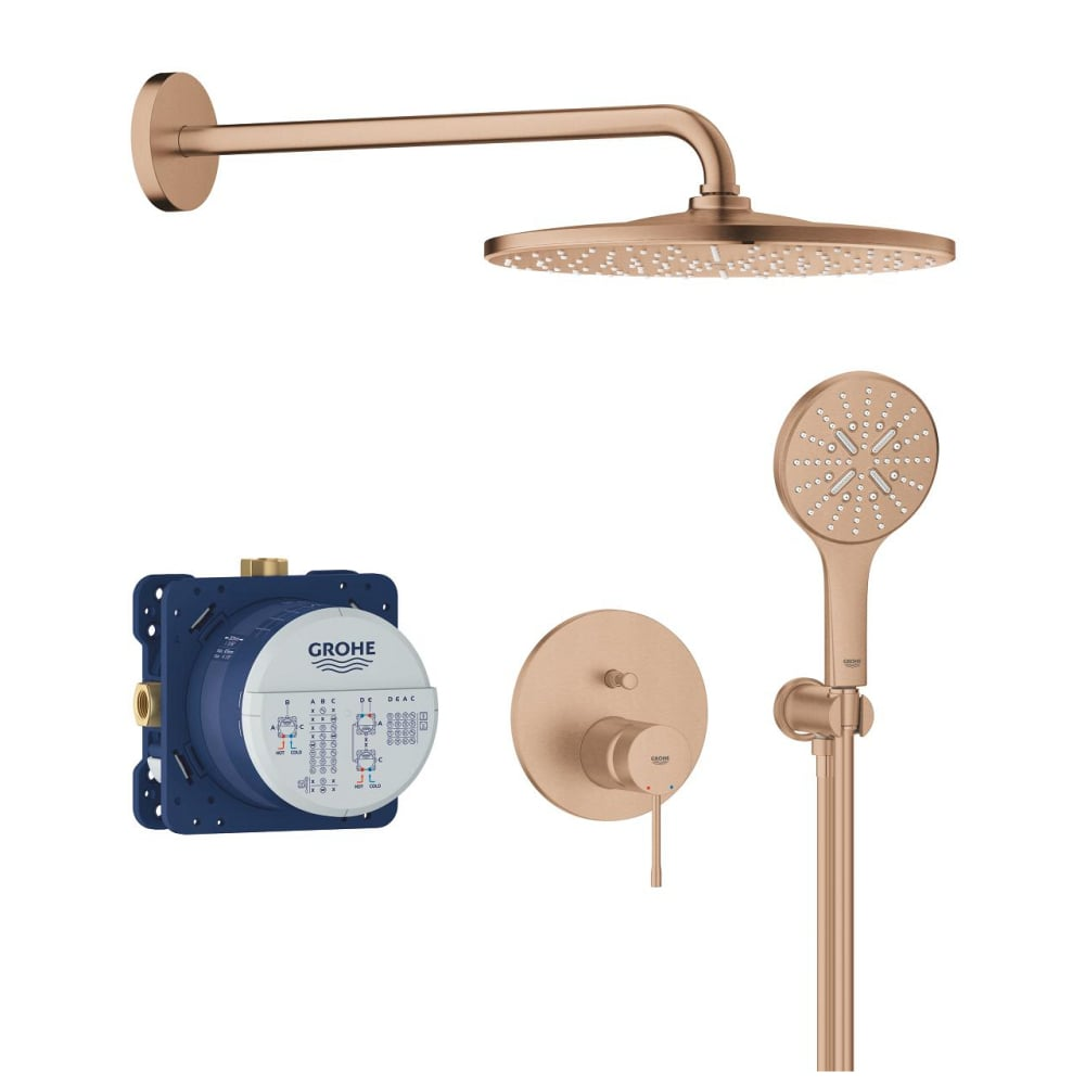 Potinkinio dušo maišytuvo komplektas Grohe Rainshower Mono 310 matinės rausvo aukso spalvos (Brushed Warm sunset) Potinkinio dušo maišytuvo komplektas Grohe Rainshower Mono 310 matinės rausvo aukso spalvos (Brushed Warm sunset)