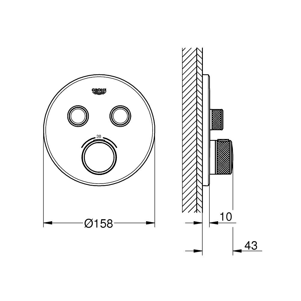 Potinkinis termostatinis maišytuvas Grohe GROHTHERM SMARTCONTROL 1 Potinkinis termostatinis maišytuvas Grohe GROHTHERM SMARTCONTROL 1