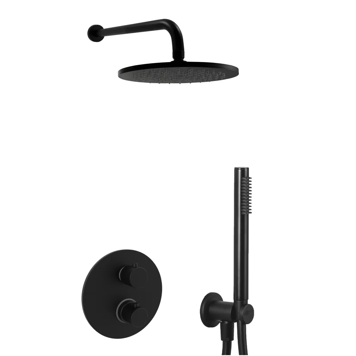 Potinkinė termostatinė dušo sistema Paffoni Light (juoda matinė)