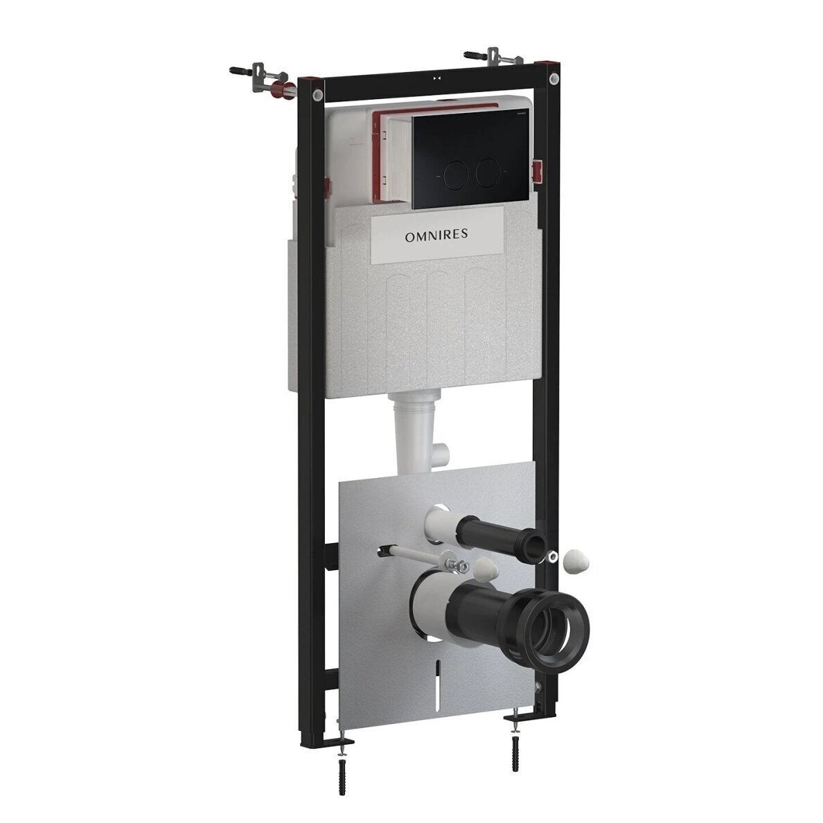 Potinkinio rėmo Omnires STRONGFRAME ECO su juodos matinės spalvos mygtuku ir pakabinamo klozeto Ottawa Comfort (Silent Power) 54 x 37 cm komplektas 2