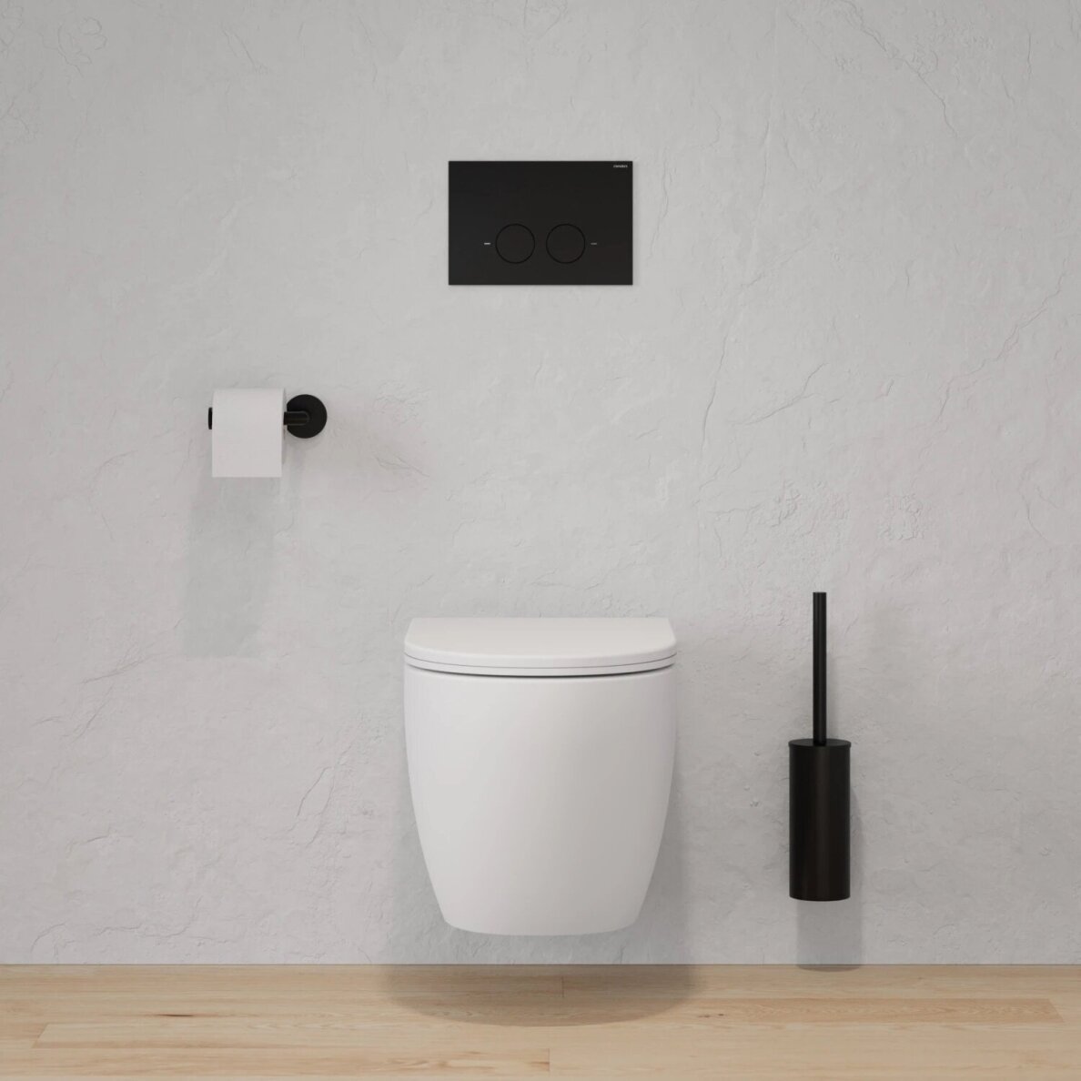 Potinkinio rėmo Omnires STRONGFRAME su MINIMAL juodos matinės spalvos mygtuku komplektas 2