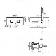 Potinkinis termostatinis vonios/dušo maišytuvas su rankiniu dušu ir snapu Alpi Naboo