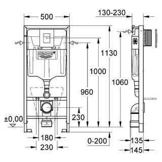 Potinkinio WC rėmo komplektas 5 in 1 Grohe 5
