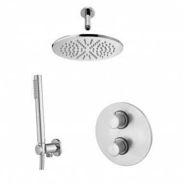 Potinkinė termostatinė dušo sistema Paffoni Light (brushed nickel) Potinkinė termostatinė dušo sistema Paffoni Light (brushed nickel)