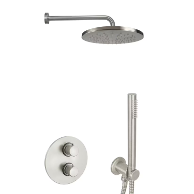 Potinkinė termostatinė dušo sistema Paffoni Light (brushed nickel) Potinkinė termostatinė dušo sistema Paffoni Light (brushed nickel)