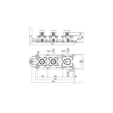 Potinkinė termostatinė dušo sistema su 30 cm skersmens dušo galva Paffoni Modular Potinkinė termostatinė dušo sistema su 30 cm skersmens dušo galva Paffoni Modular