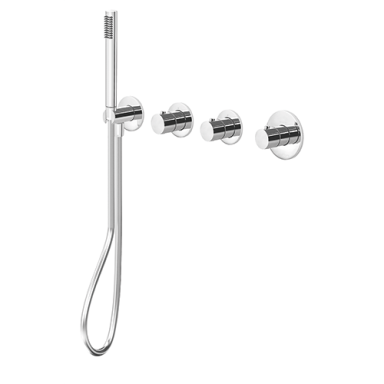 Potinkinė termostatinė dušo sistema su 30 cm skersmens dušo galva Paffoni Modular (Brushed Nickel) Potinkinė termostatinė dušo sistema su 30 cm skersmens dušo galva Paffoni Modular (Brushed Nickel)