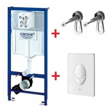 Potinkinio rėmo ir vandens nuleidimo mygtuko komplektas Grohe Rapid SL 3in1