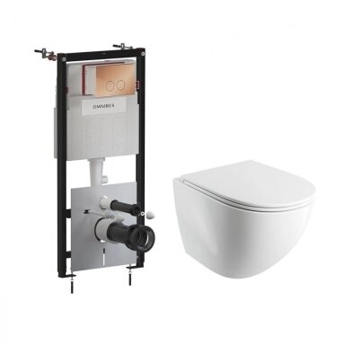 Potinkinio rėmo Omnires STRONGFRAME ECO su blizgaus vario spalvos mygtuku ir pakabinamo klozeto Ottawa (Silent Power) 49 x 36,5 cm komplektas Potinkinio rėmo Omnires STRONGFRAME ECO su blizgaus vario spalvos mygtuku ir pakabinamo klozeto Ottawa (Silent Power) 49 x 36,5 cm komplektas