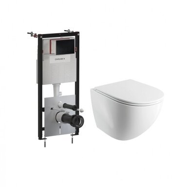 Potinkinio rėmo Omnires STRONGFRAME ECO su juodos matinės spalvos mygtuku ir pakabinamo klozeto Ottawa Comfort (Silent Power) 54 x 37 cm komplektas Potinkinio rėmo Omnires STRONGFRAME ECO su juodos matinės spalvos mygtuku ir pakabinamo klozeto Ottawa Comfort (Silent Power) 54 x 37 cm komplektas
