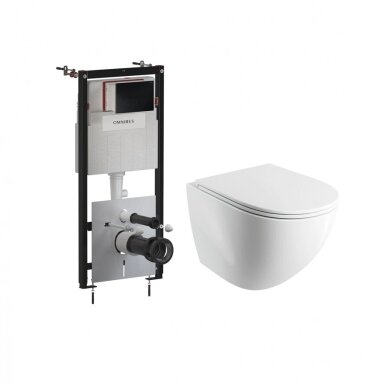 Potinkinio rėmo Omnires STRONGFRAME ECO su juodos matinės spalvos mygtuku ir pakabinamo klozeto Ottawa (Silent Power) 49 x 36,5 cm komplektas Potinkinio rėmo Omnires STRONGFRAME ECO su juodos matinės spalvos mygtuku ir pakabinamo klozeto Ottawa (Silent Power) 49 x 36,5 cm komplektas