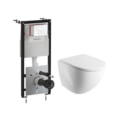 Potinkinio rėmo Omnires STRONGFRAME ECO su baltos blizgios spalvos mygtuku ir pakabinamo klozeto Ottawa (Silent Power) 49 x 36,5 cm komplektas Potinkinio rėmo Omnires STRONGFRAME ECO su baltos blizgios spalvos mygtuku ir pakabinamo klozeto Ottawa (Silent Power) 49 x 36,5 cm komplektas