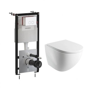 Potinkinio rėmo Omnires STRONGFRAME ECO su matiniu baltos spalvos mygtuku ir pakabinamo klozeto Ottawa (Silent Power) 49 x 36,5 cm komplektas Potinkinio rėmo Omnires STRONGFRAME ECO su matiniu baltos spalvos mygtuku ir pakabinamo klozeto Ottawa (Silent Power) 49 x 36,5 cm komplektas