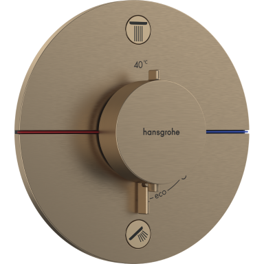 Potinkinis termostatinis dušo maišytuvas Hansgrohe ShowerSelect Comfort S, šlifuotos bronzos Potinkinis termostatinis dušo maišytuvas Hansgrohe ShowerSelect Comfort S, šlifuotos bronzos