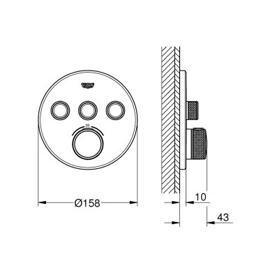Potinkinis termostatinis maišytuvas Grohe GROHTHERM SMARTCONTROL 29121000 Potinkinis termostatinis maišytuvas Grohe GROHTHERM SMARTCONTROL 29121000