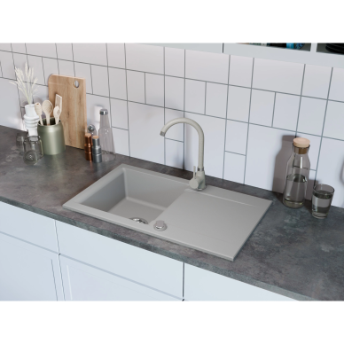 Iš viršaus įleidžiama granitinė plautuvė Lumiberg GRAN-08 pilkos spalvos 3 Iš viršaus įleidžiama granitinė plautuvė Lumiberg GRAN-08 pilkos spalvos 3