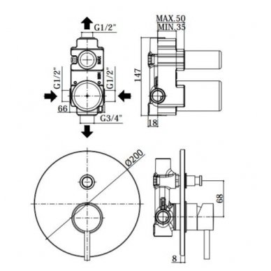 Potinkinė vonios sistema Paffoni Light (spalvų pasirinkimas) 5 Potinkinė vonios sistema Paffoni Light (spalvų pasirinkimas) 5
