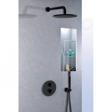 Potinkinė termostatinė dušo sistema Paffoni Light (juoda matinė) 1