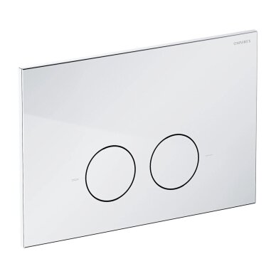 Potinkinio rėmo Omnires STRONGFRAME ECO su blizgaus chromo spalvos mygtuku ir pakabinamo klozeto Ottawa Comfort (Silent Power) 54 x 37 cm komplektas 3