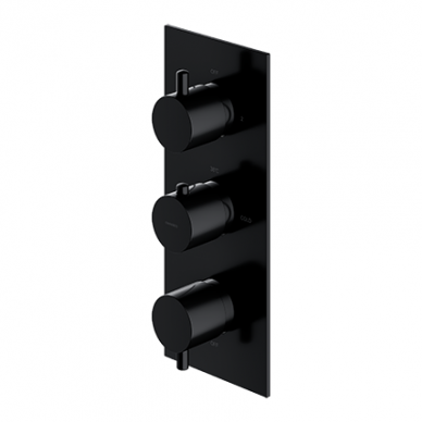 Potinkinis juodos spalvos termostatinis trijų taškų vonios/dušo maišytuvas Omnires Y1238/KROBL Y