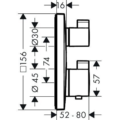 Potinkinis termostatinis maišytuvas Hansgrohe Ecostat Square 2