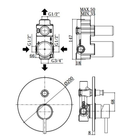 Potinkinė vonios sistema Paffoni Light (spalvų pasirinkimas) 5 Potinkinė vonios sistema Paffoni Light (spalvų pasirinkimas) 5