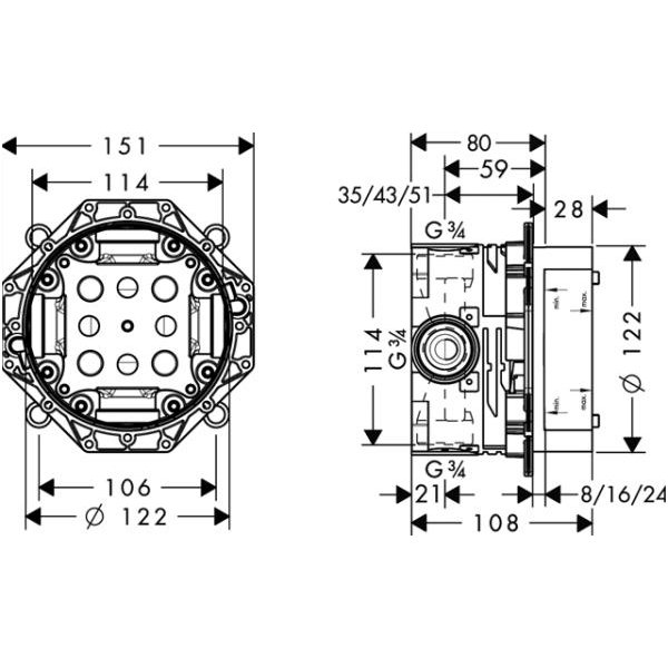 Potinkinė dėžutė Hansgrohe Ibox 01800180 2