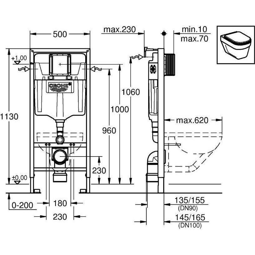 Potinkinis WC rėmas Grohe su laikikliais 2 in 1 2 Potinkinis WC rėmas Grohe su laikikliais 2 in 1 2