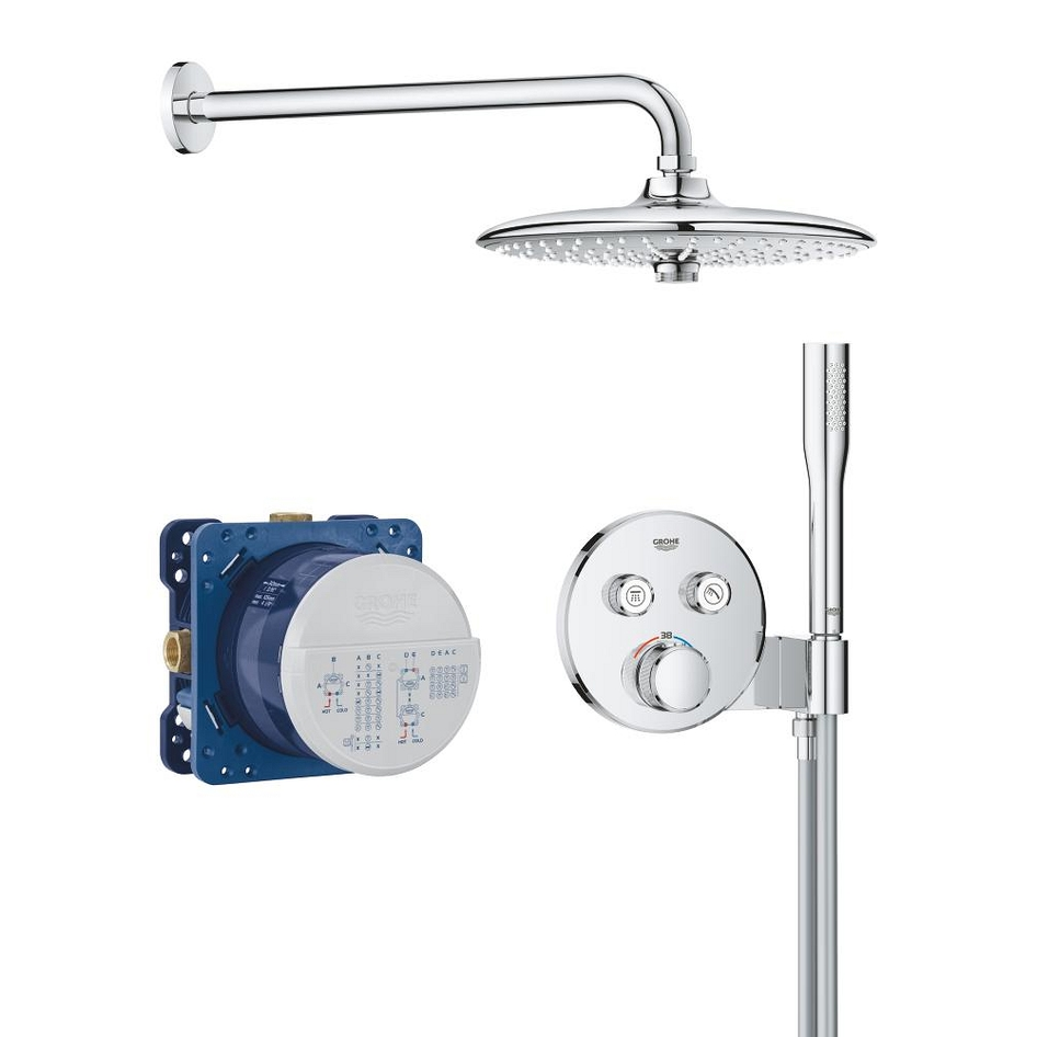 Potinkinis termostatinis dušo komplektas GROHE SmartControl Euphoria 260, 3 srovių, chromo spalvos Potinkinis termostatinis dušo komplektas GROHE SmartControl Euphoria 260, 3 srovių, chromo spalvos