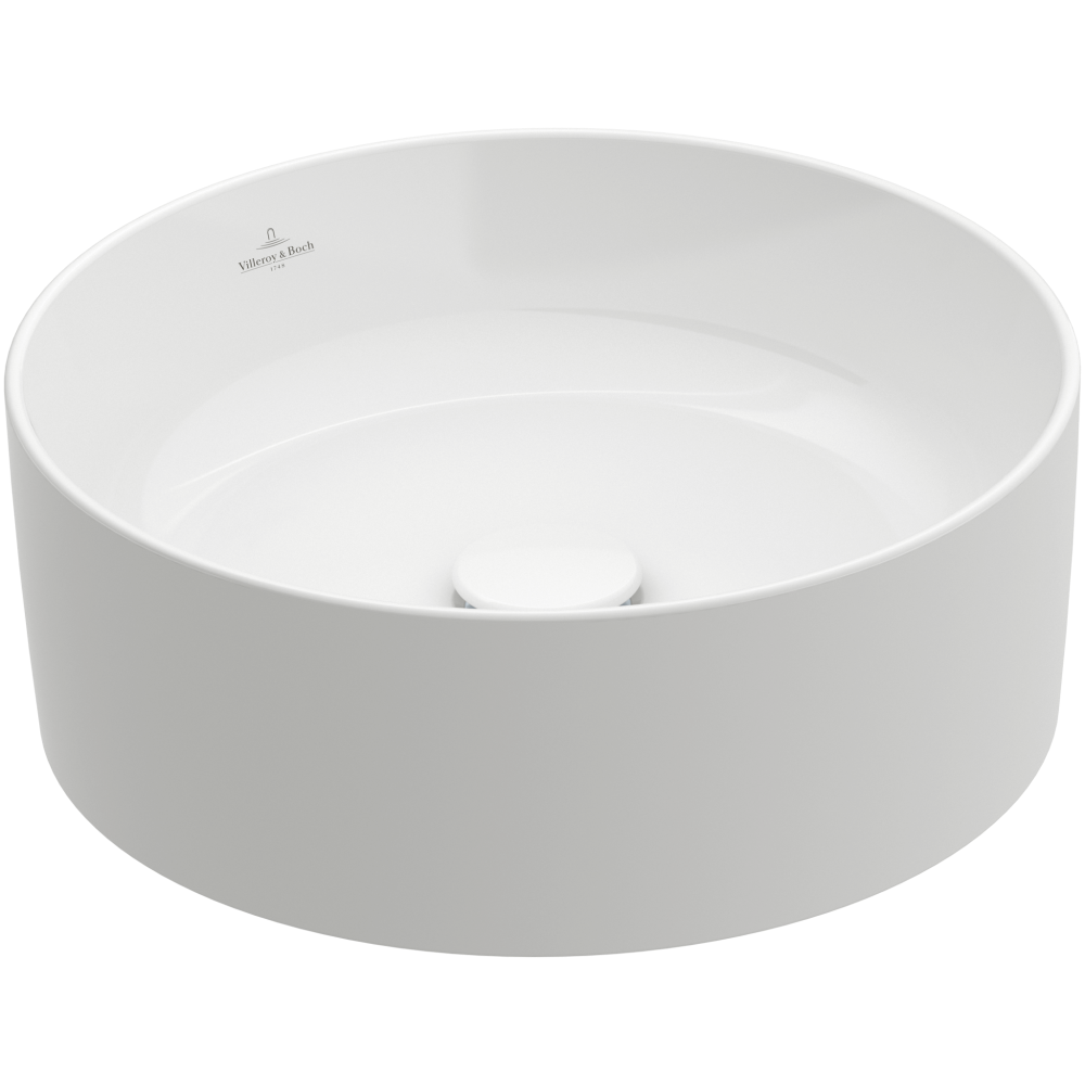 Praustuvas Villeroy & Boch Collaro 400x400x145, montuojamas ant stalviršio, CeramicPlus danga, White Alpin baltos spalvos