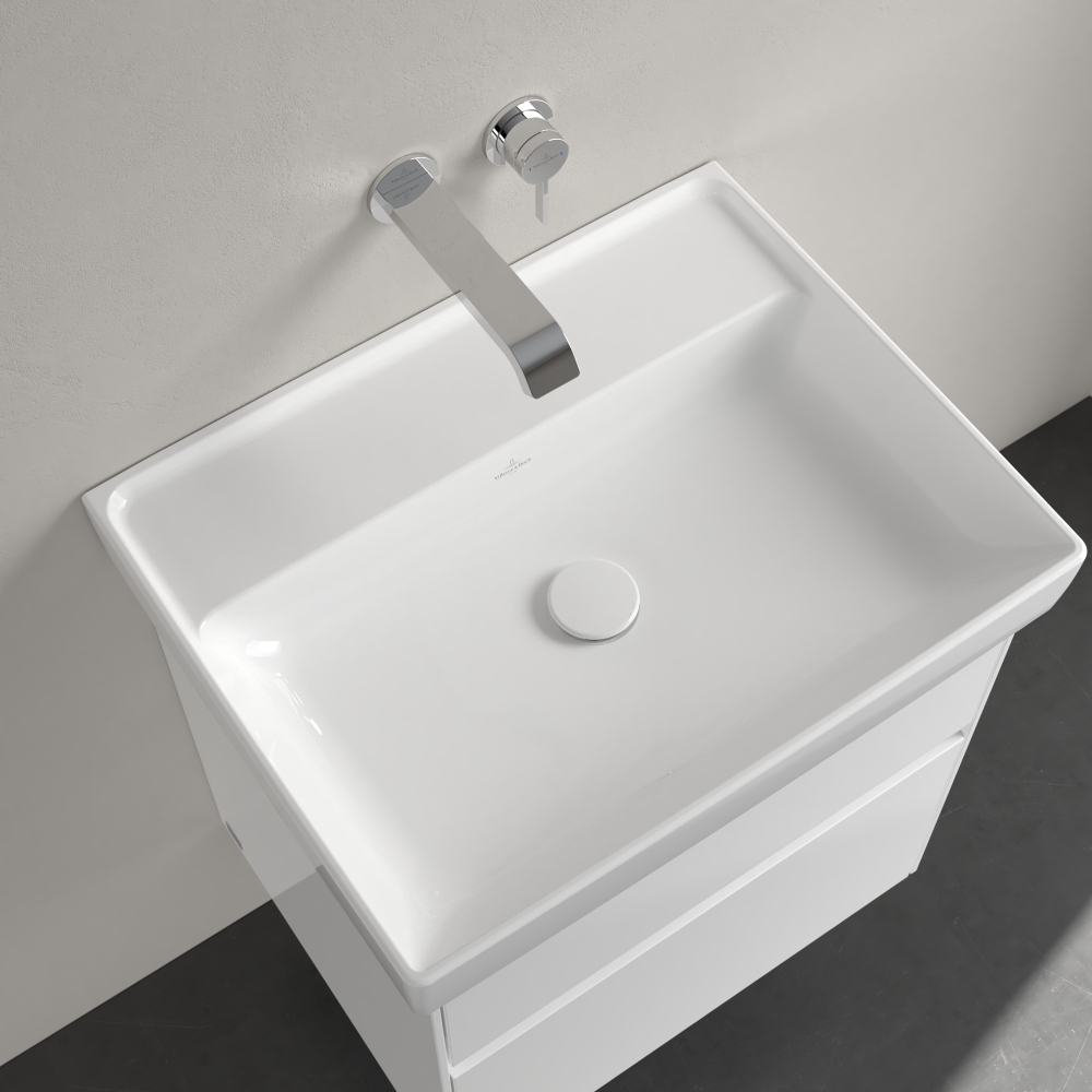 Praustuvas Villeroy & Boch Collaro 600x470x160, be skylės maišytuvui, be persipylimo angos, White Alpin baltos spalvos 1