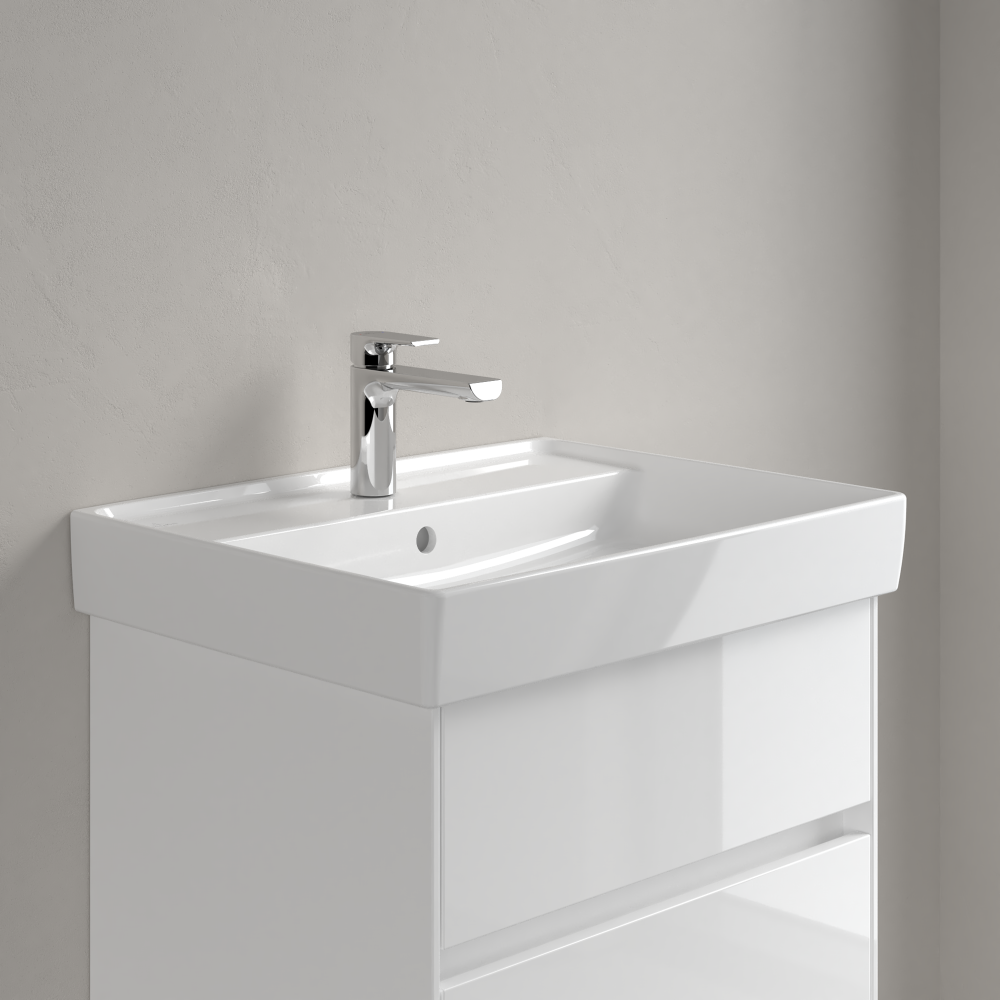 Praustuvas Villeroy & Boch Collaro 600x470x160, su skyle maišytuvui, su persipylimo anga , CeramicPlus danga, White Alpin baltos spalvos 3 Praustuvas Villeroy & Boch Collaro 600x470x160, su skyle maišytuvui, su persipylimo anga , CeramicPlus danga, White Alpin baltos spalvos 3