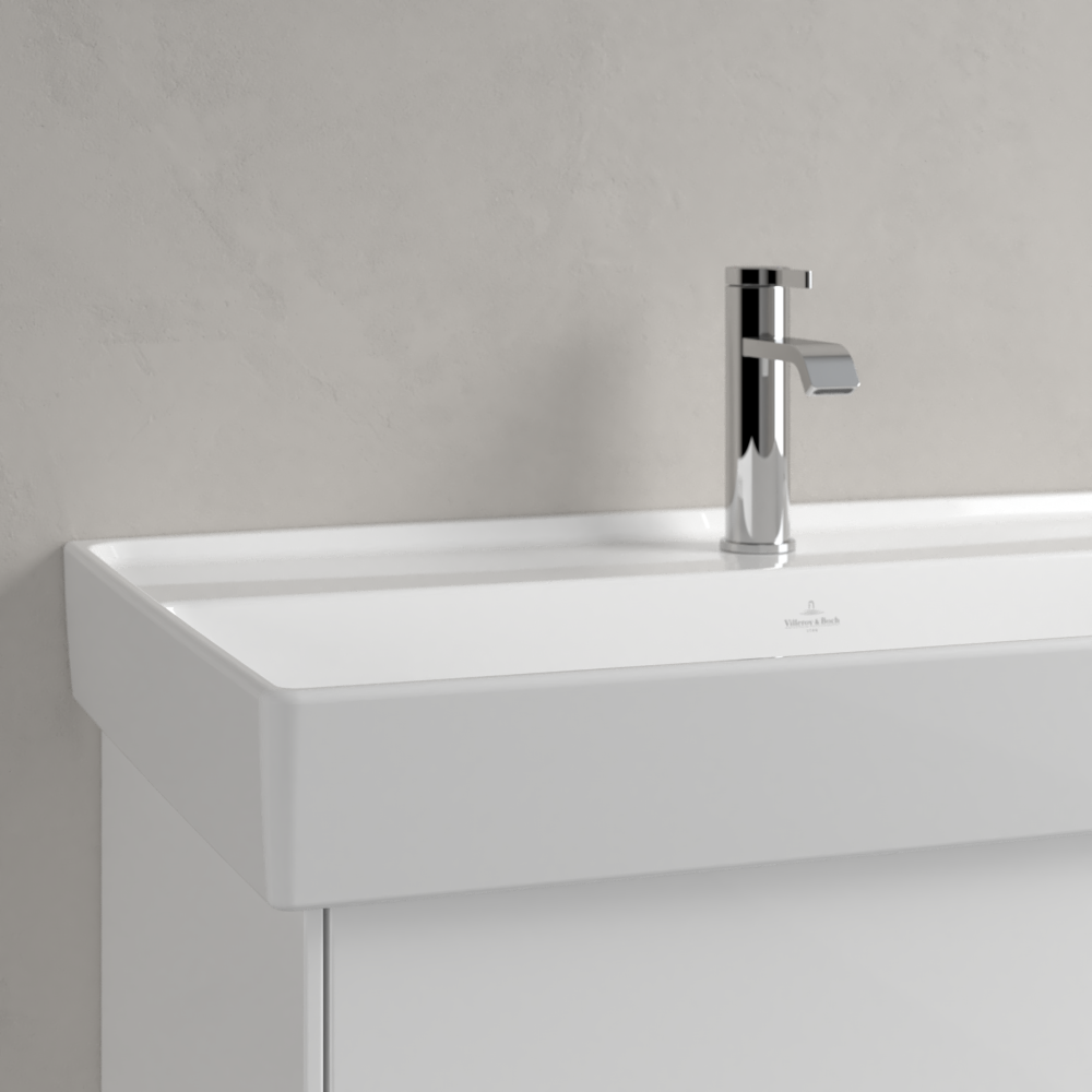 Praustuvas Villeroy & Boch Collaro 800x465x160, su skyle maišytuvui, be persipylimo angos, CeramicPlus danga, White Alpin baltos spalvos 1 Praustuvas Villeroy & Boch Collaro 800x465x160, su skyle maišytuvui, be persipylimo angos, CeramicPlus danga, White Alpin baltos spalvos 1