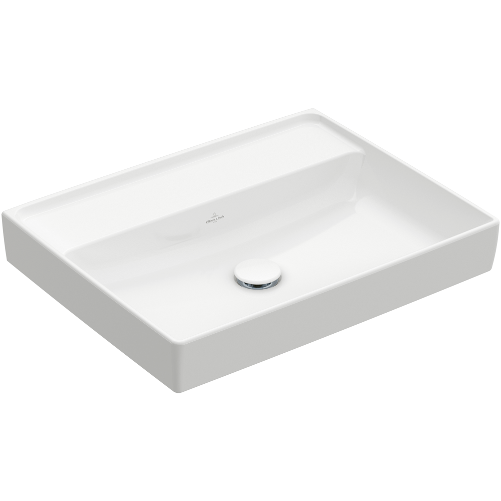 Praustuvas VILLEROY&BOCH Collaro 600x470x160mm be perpylimo, be skylės maišytuvui, Ceramic Plus danga, white alpin Praustuvas VILLEROY&BOCH Collaro 600x470x160mm be perpylimo, be skylės maišytuvui, Ceramic Plus danga, white alpin