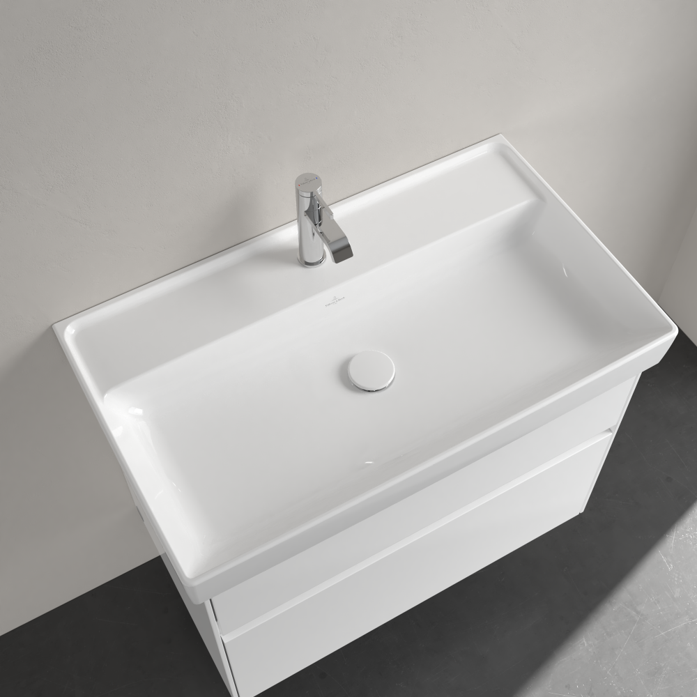 Praustuvas VILLEROY&BOCH Collaro 800x465x160mm, be perpylimo, white alpin 4 Praustuvas VILLEROY&BOCH Collaro 800x465x160mm, be perpylimo, white alpin 4