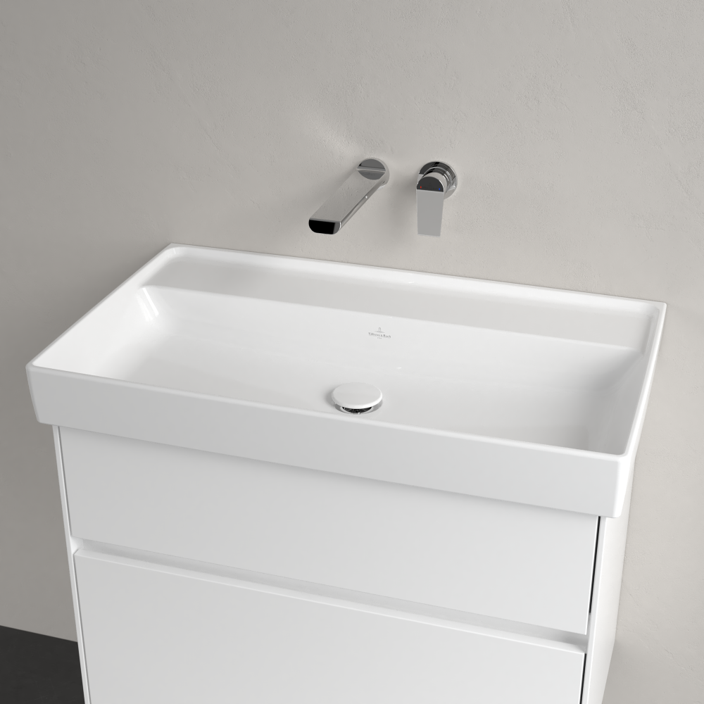 Praustuvas VILLEROY&BOCH Collaro 800x465x160mm be skylės maišytuvui be perpylimo, white alpin 1 Praustuvas VILLEROY&BOCH Collaro 800x465x160mm be skylės maišytuvui be perpylimo, white alpin 1