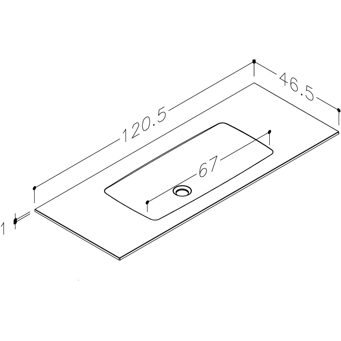 Praustuvas KAMĖ ORION 120 cm, baltas matinis 6