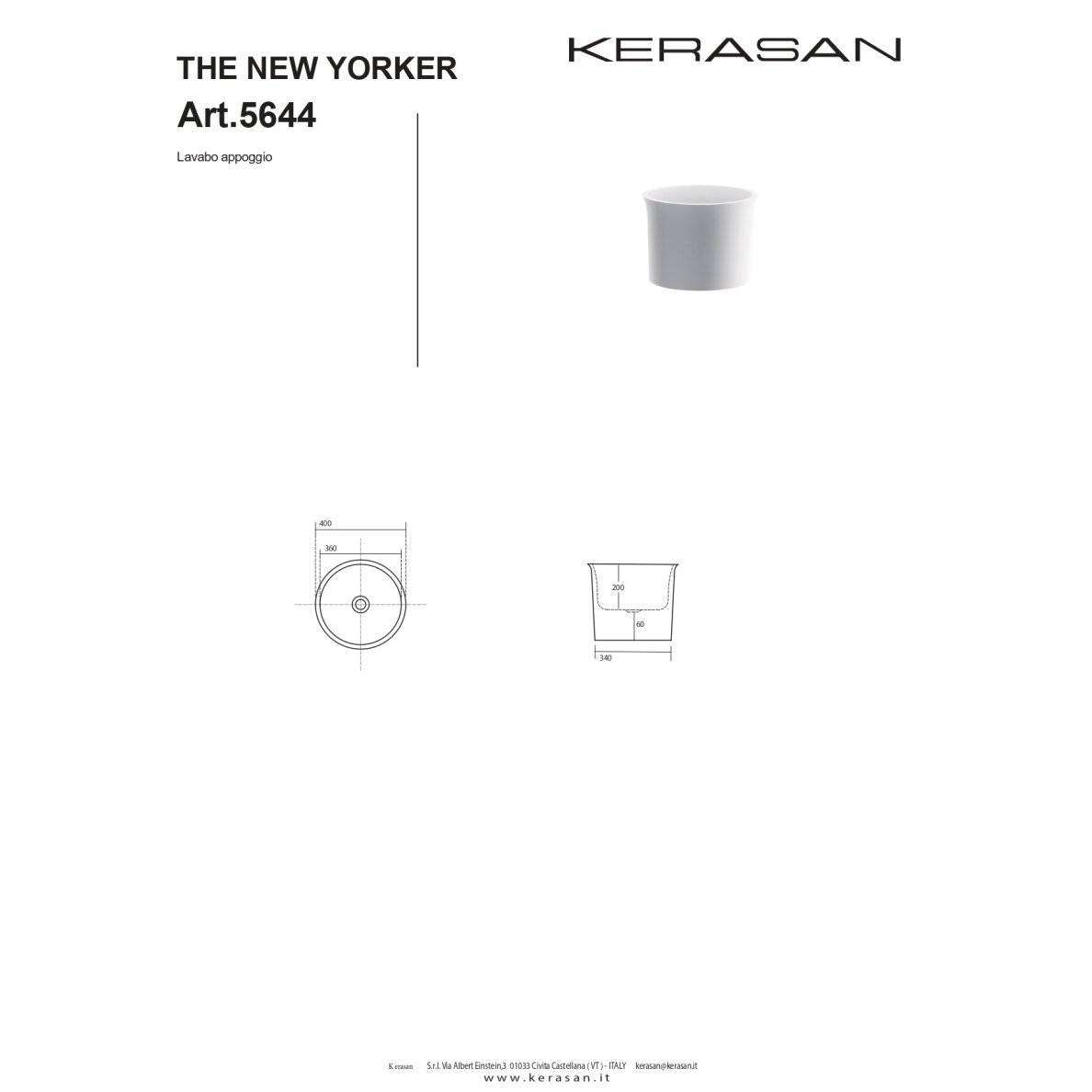 Praustuvas Kerasan New York 2 Praustuvas Kerasan New York 2