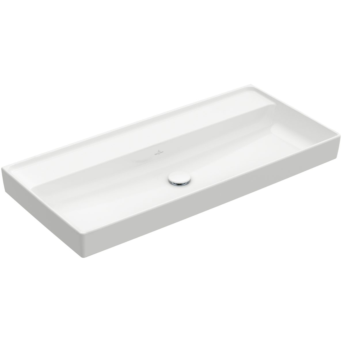 Praustuvas Villeroy & Boch Collaro 1000x470x160, be skylės maišytuvui, be persipylimo angos, White Alpin baltos spalvos