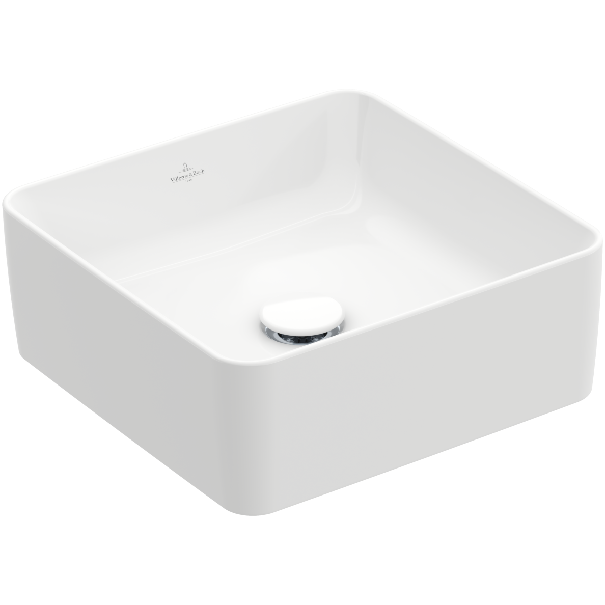 Praustuvas VILLEROY&BOCH Collaro 380x380mm keturkampis, montuojamas ant stalviršio Ceramic Plus danga, white alpin