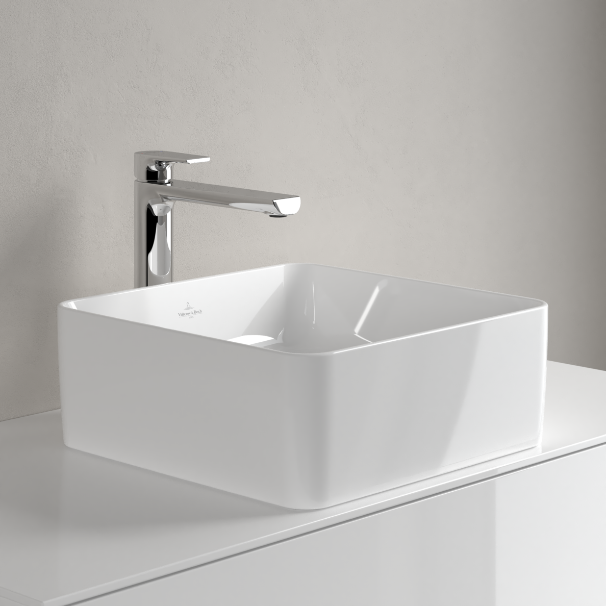 Praustuvas VILLEROY&BOCH Collaro 380x380mm keturkampis, montuojamas ant stalviršio Ceramic Plus danga, white alpin 6