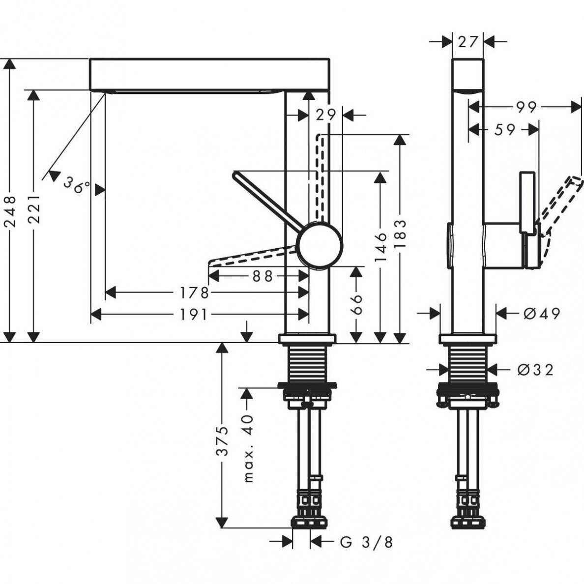 Praustuvo maišytuvas Hansgrohe Finoris 230 3 Praustuvo maišytuvas Hansgrohe Finoris 230 3