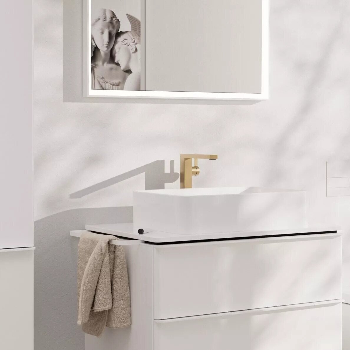Praustuvo maišytuvas Hansgrohe Tecturis E 240 su dugno vožtuvu, šveista bronza 1
