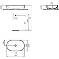 Praustuvas-dubuo Ideal Standard i.Life O matmenys: 600x400mm, be persipylimo, baltas, be dugno vožtuvo 2