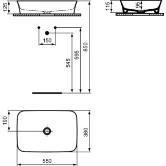Praustuvas Ideal Standard-dubuo Ipalyss Rectangular, 55x38 1