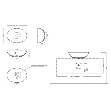 Praustuvas Hatria Happy Hour Slim 00:00 550x400 mm, spalvų pasirinkimas